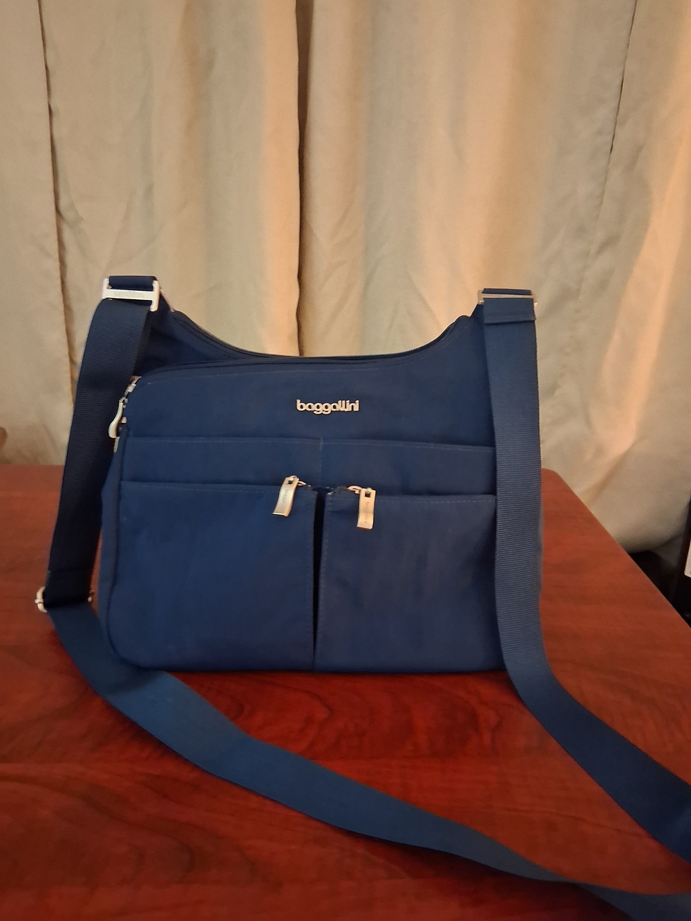 NEW Baggallini Blue Crossbody with Dual Front Zips